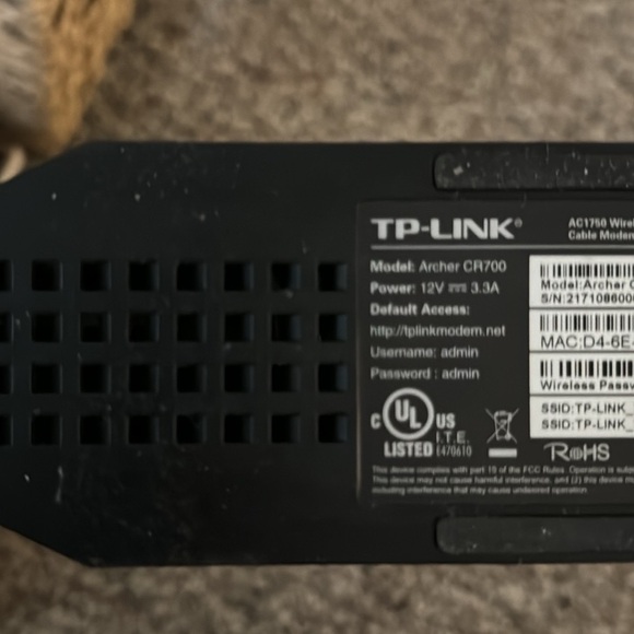 TP-LINK Archer CR700 Wireless Dual Band AC1750 DOCSIS 3.0 Cable Modem-Router - Picture 3 of 3